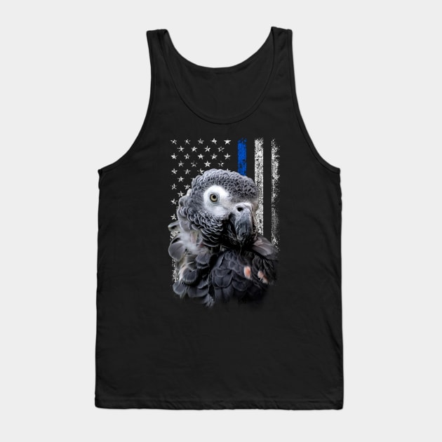 African Grey Majesty Stylish Tee Celebrating the Regal Parrot Tank Top by Gamma-Mage